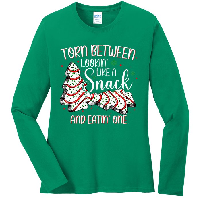 Torn Between Looking Like A Snack Or Eating One Christmas Ladies Long Sleeve Shirt