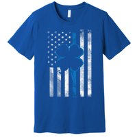 Thin Blue Line Le Cop Police Irish Us Flag St Patricks Day Gift Premium T-Shirt