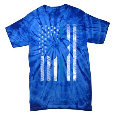 Thin Blue Line Le Cop Police Irish Us Flag St Patricks Day Gift Tie-Dye T-Shirt