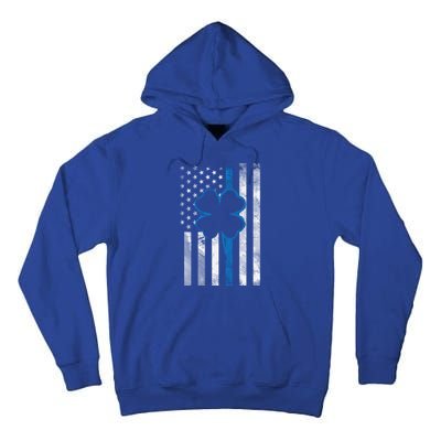 Thin Blue Line Le Cop Police Irish Us Flag St Patricks Day Gift Tall Hoodie