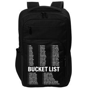 Travel Bucket List Of National Parks Family U S Check List Gift Impact Tech Backpack