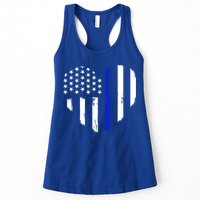 Thin Blue Line Heart Flag Police Officer Support Gift Womens Tank Top