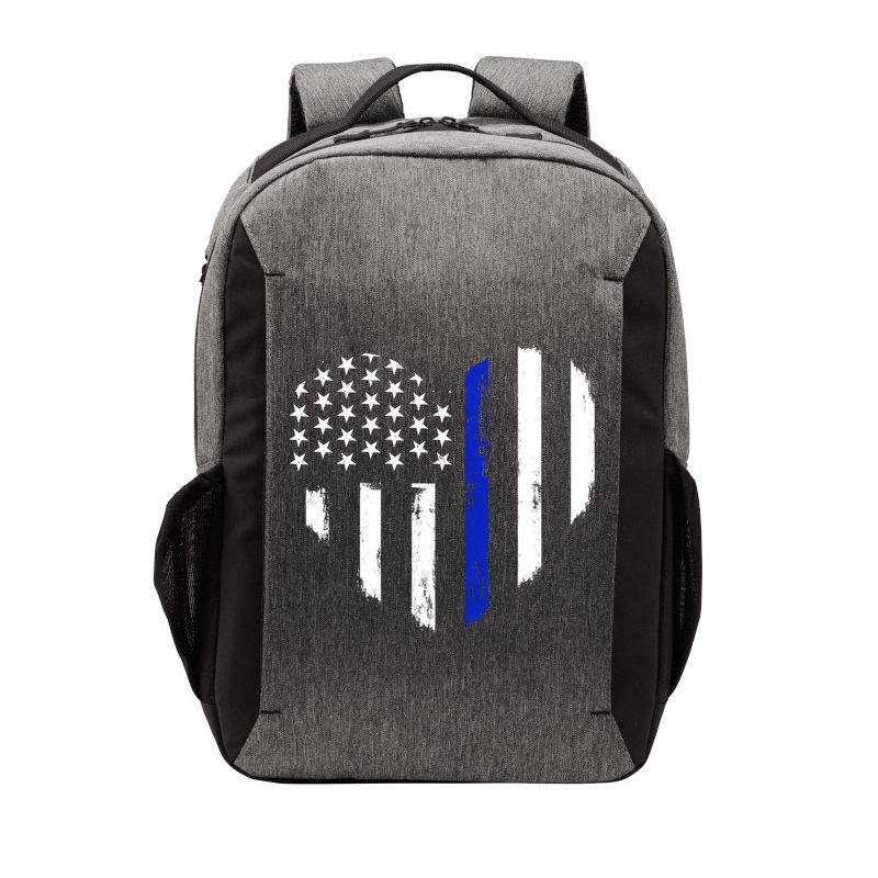 Thin Blue Line Heart Flag Police Officer Support Gift Vector Backpack