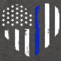 Thin Blue Line Heart Flag Police Officer Support Gift Vector Backpack