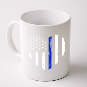 Thin Blue Line Heart Flag Police Officer Support Gift Coffee Mug