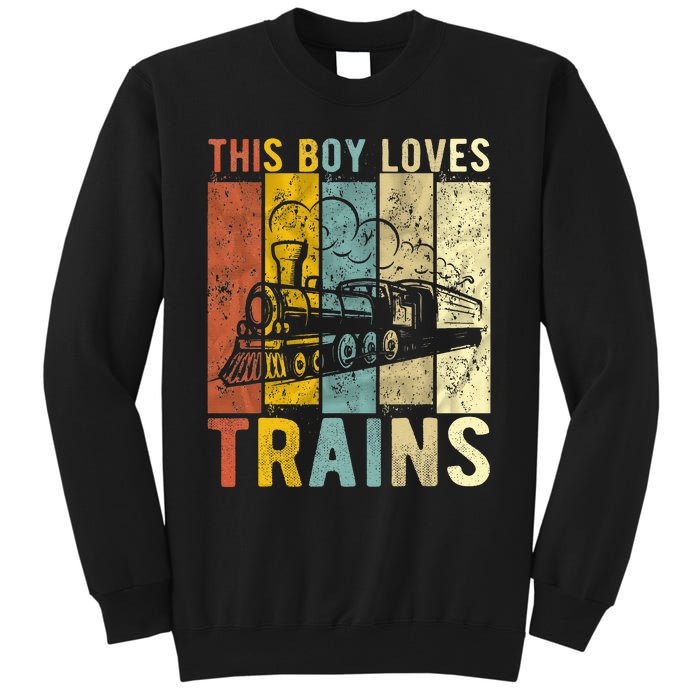 This Boy Loves Trains Gift Train Tall Sweatshirt