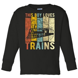 This Boy Loves Trains Gift Train Toddler Long Sleeve Shirt