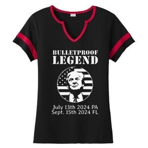 Trump Bulletproof Legend You Missed Again Twice Pa Fl Golf Ladies Halftime Notch Neck Tee