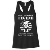 Trump Bulletproof Legend You Missed Again Twice Pa Fl Golf Women's Racerback Tank