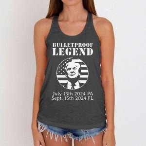 Trump Bulletproof Legend You Missed Again Twice Pa Fl Golf Women's Knotted Racerback Tank