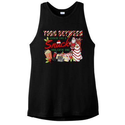 Torn Between Looking Like A Snack And Eating One Santa Xmas Gift Ladies PosiCharge Tri-Blend Wicking Tank