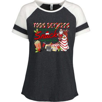 Torn Between Looking Like A Snack And Eating One Santa Xmas Gift Enza Ladies Jersey Colorblock Tee