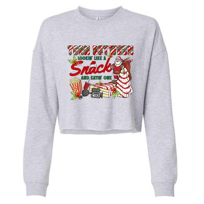 Torn Between Looking Like A Snack And Eating One Santa Xmas Gift Cropped Pullover Crew