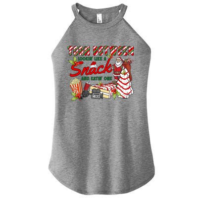 Torn Between Looking Like A Snack And Eating One Santa Xmas Gift Women's Perfect Tri Rocker Tank