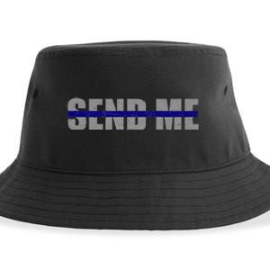 Thin Blue Line Police Support Send Me Sustainable Bucket Hat