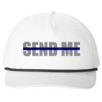 Thin Blue Line Police Support Send Me Snapback Five-Panel Rope Hat