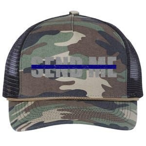 Thin Blue Line Police Support Send Me Retro Rope Trucker Hat Cap