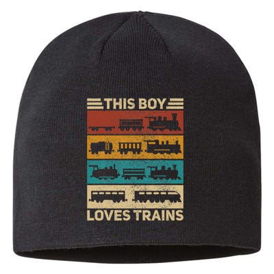 This Boy Loves Trains Lover Wagon Train Sustainable Beanie