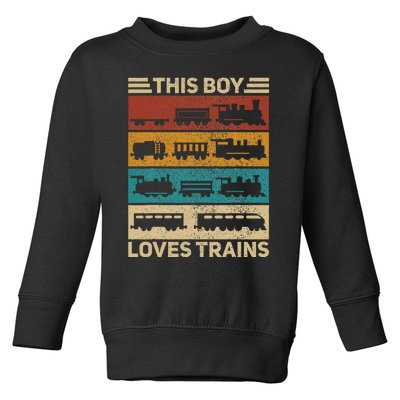 This Boy Loves Trains Lover Wagon Train Toddler Sweatshirt