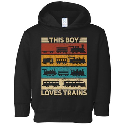 This Boy Loves Trains Lover Wagon Train Toddler Hoodie