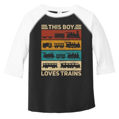 This Boy Loves Trains Lover Wagon Train Toddler Fine Jersey T-Shirt