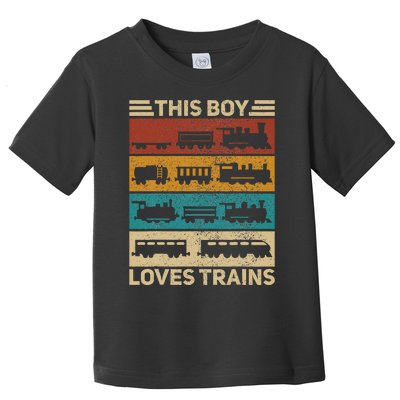 This Boy Loves Trains Lover Wagon Train Toddler T-Shirt