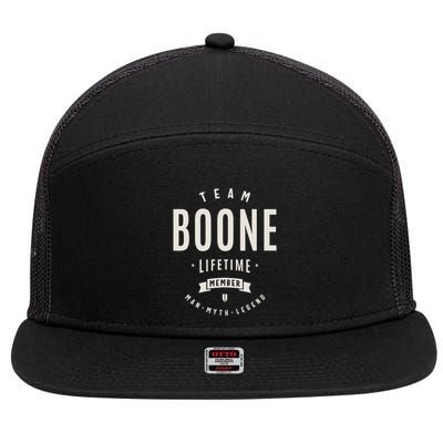 Team Boone Lifetime Member Funny Name Boone 7 Panel Mesh Trucker Snapback Hat