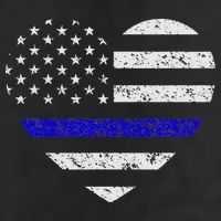 Thin Blue Line American Flag Heart Police Adult Drive Performance Visor