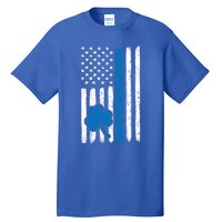 Thin Blue Line St Patrick's Day Gift Police Cop Usa Flag Cool Gift Tall T-Shirt