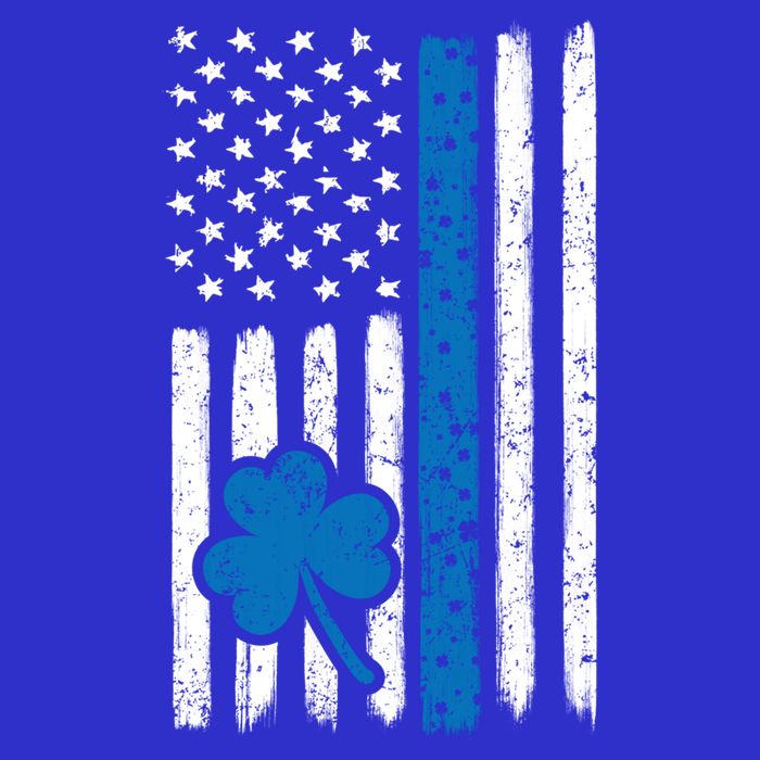 Thin Blue Line St Patrick's Day Gift Police Cop Usa Flag Cool Gift Polo