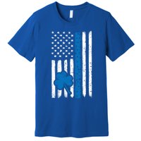 Thin Blue Line St Patrick's Day Gift Police Cop Usa Flag Cool Gift Premium T-Shirt