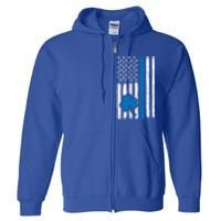 Thin Blue Line St Patrick's Day Gift Police Cop Usa Flag Cool Gift Full Zip Hoodie