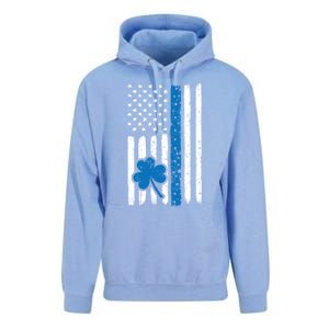 Thin Blue Line St Patrick's Day Gift Police Cop Usa Flag Cool Gift Unisex Surf Hoodie