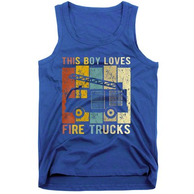 This Boy Loves Fire Trucks Fire Truck Firefighter Tank Top