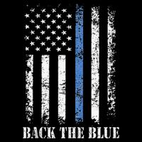 Thin Blue Line Back The Blue American Flag Police Support Stripe Pom Pom Beanie