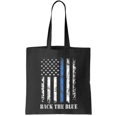 Thin Blue Line Back The Blue American Flag Police Support Bag