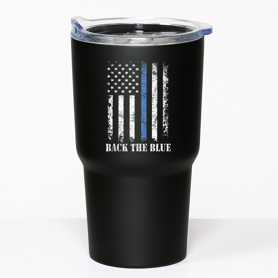 Thin Blue Line Back The Blue American Flag Police Support Tumbler