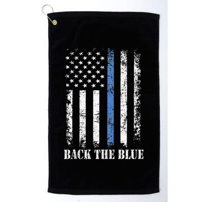 Thin Blue Line Back The Blue American Flag Police Support Golf Towel