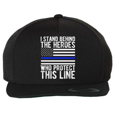 Thin Blue Line Flag Police Hero Law Enforcement Support Wool Snapback Cap