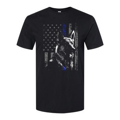 Thin Blue Line Flag K9 German Shepherd Police Dog Gift Men Softstyle® CVC T-Shirt