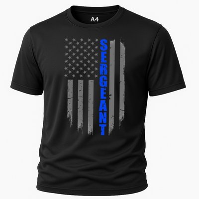 Thin Blue Line Flag For Police Sergeant Performance Shirt