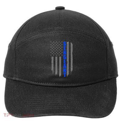 Thin Blue Line Flag For Police Sergeant 7-Panel Snapback Hat