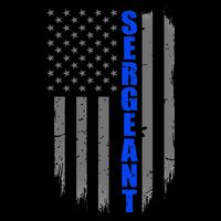 Thin Blue Line Flag For Police Sergeant Drawstring Bag