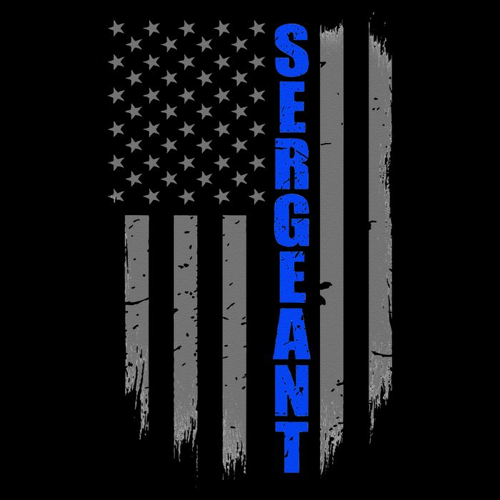 Thin Blue Line Flag For Police Sergeant Drawstring Bag