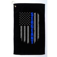 Thin Blue Line Flag For Police Sergeant Golf Towel