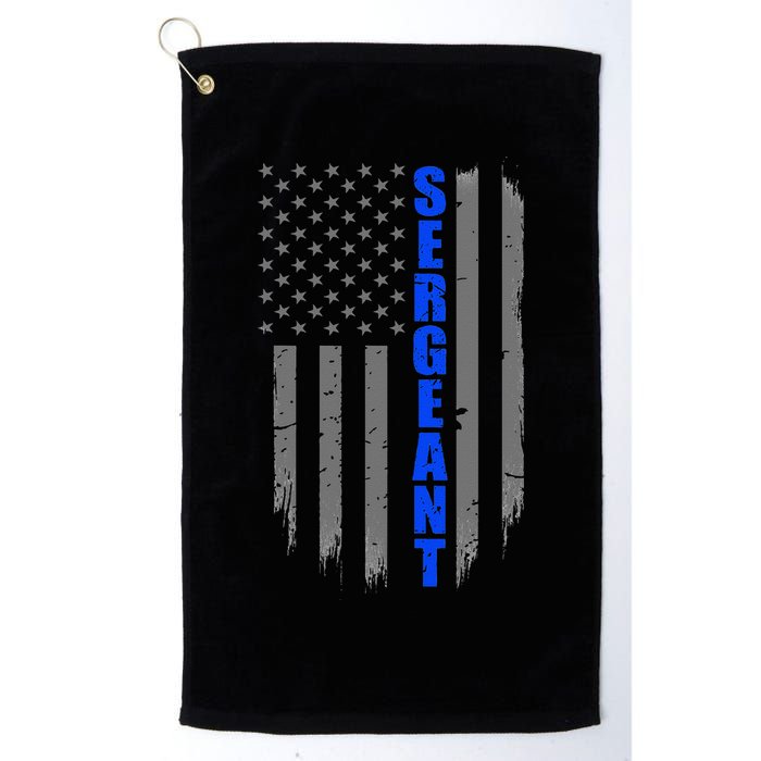 Thin Blue Line Flag For Police Sergeant Golf Towel