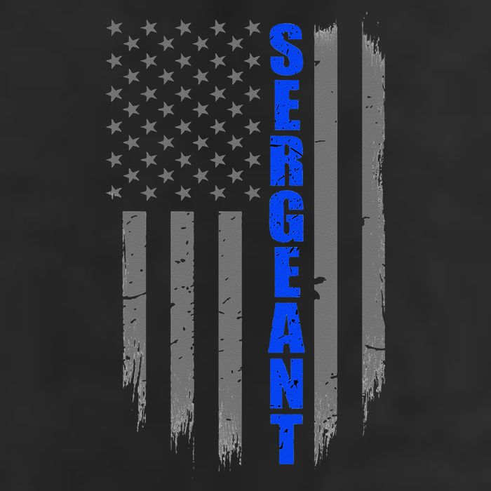 Thin Blue Line Flag For Police Sergeant Golf Towel