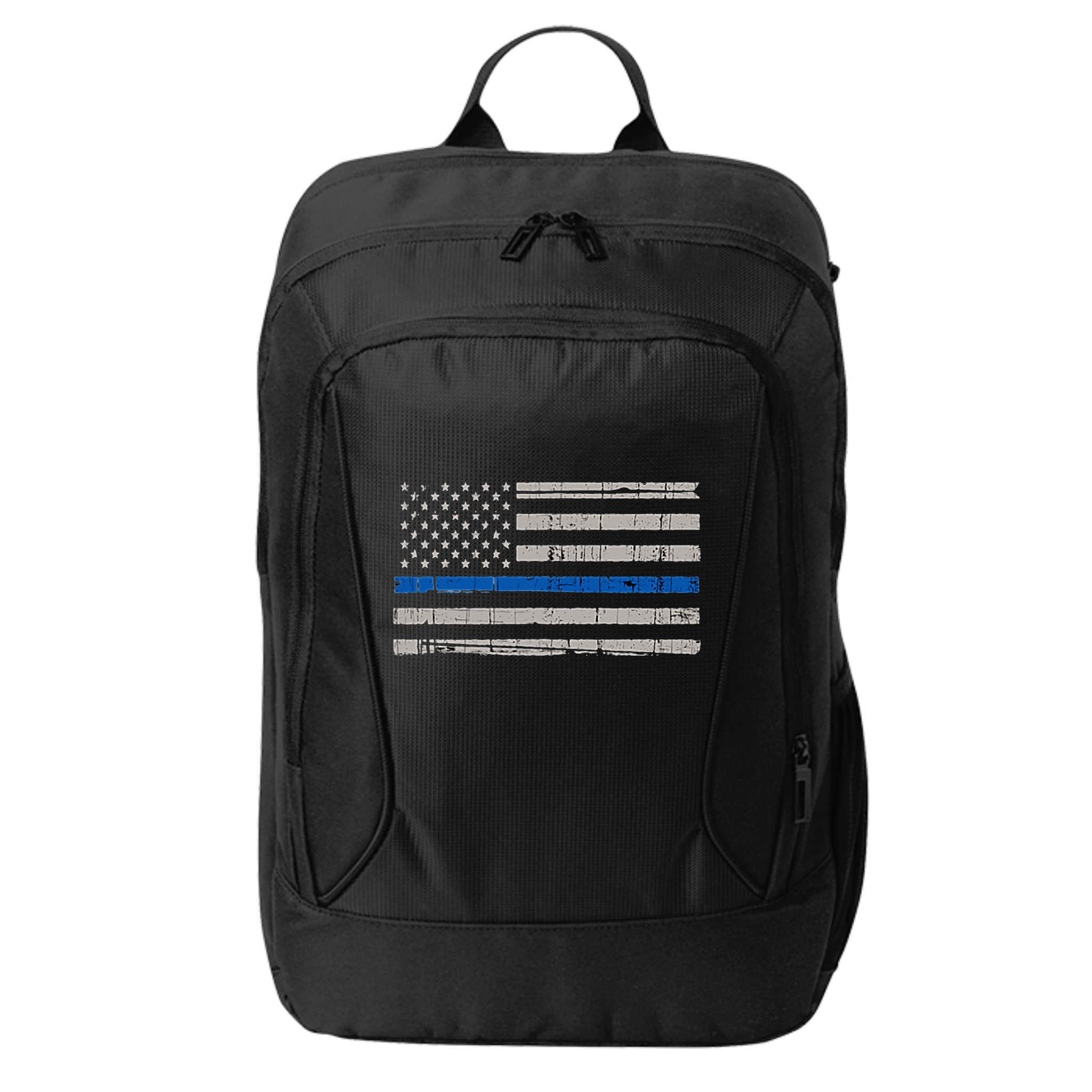 Thin Blue Line Flag  Police Pocket Size Flag City Backpack