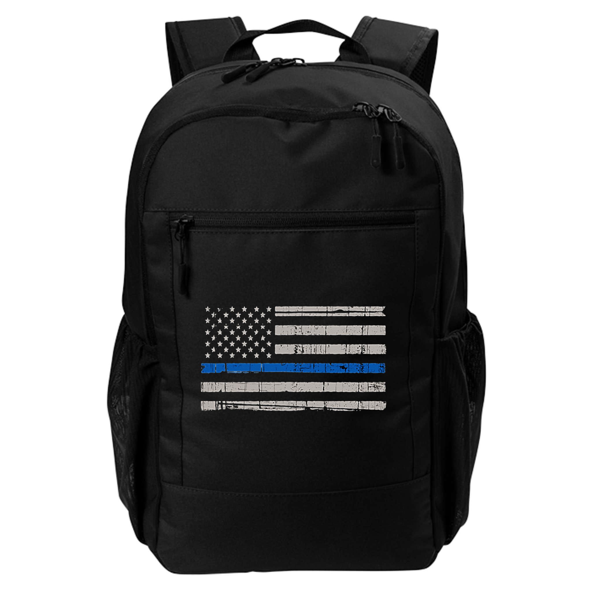 Thin Blue Line Flag  Police Pocket Size Flag Backpack
