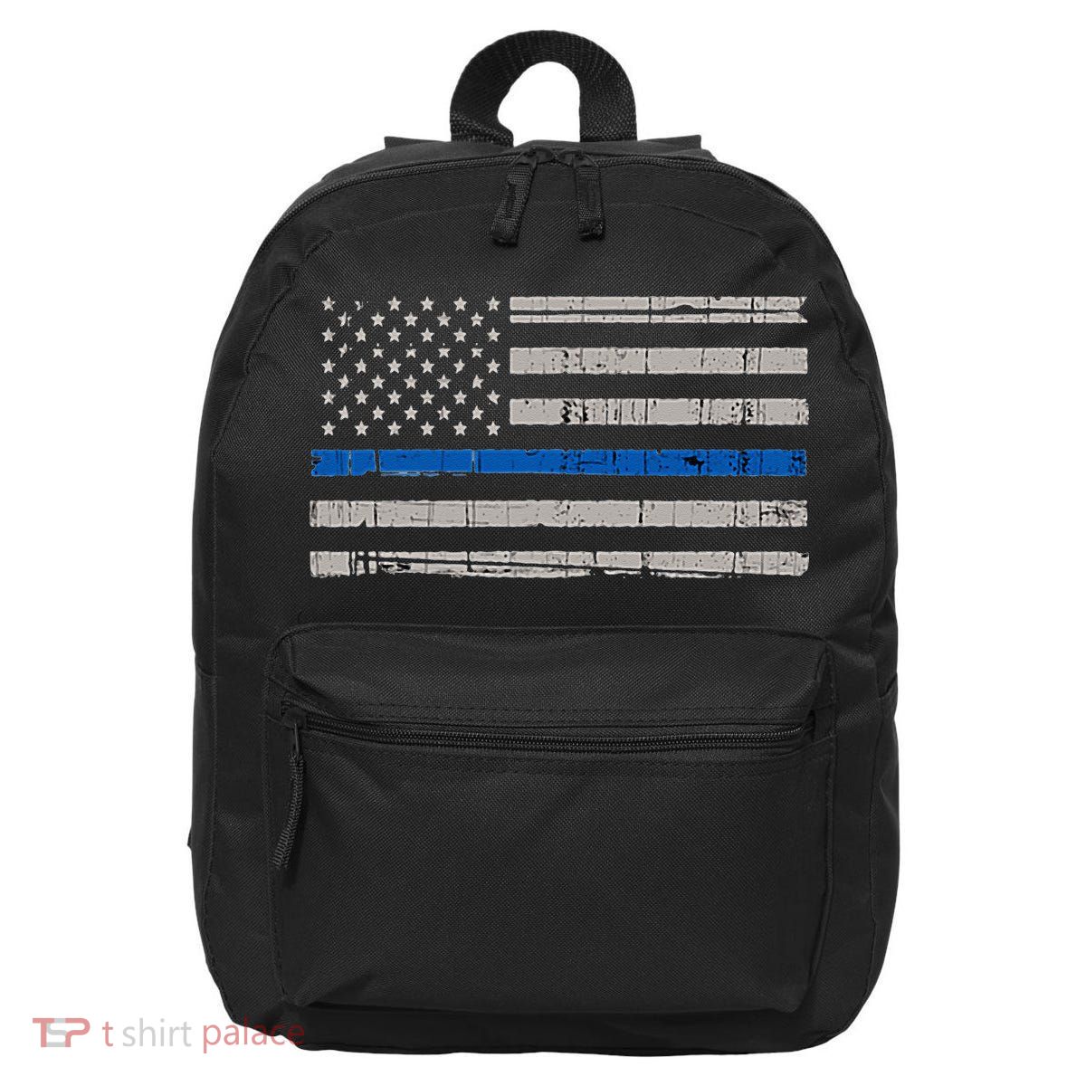 Thin Blue Line Flag  Police Pocket Size Flag 16 in Basic Backpack
